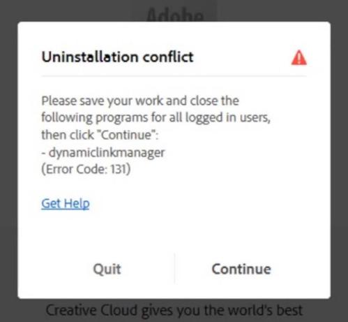 Adobe Error 131 stalling your Creative Cloud? 😤 Quickly resolve installation failures! Learn to terminate conflicting processes & use the CC Uninstaller (reset, repair, reinstall) to get your Adobe apps running smoothly. #AdobeError #CreativeCloudFix