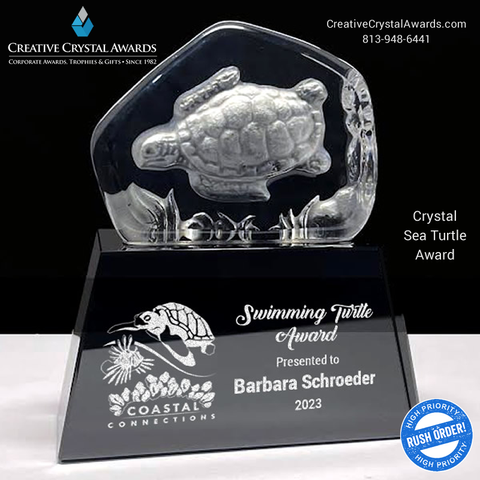 3d crystal sea turtle award, sea turtle crystal award, 3d laser crystal turtle award, crystal turtle trophy, 3d turtle crystal trophy, crystal turtle mascot award, crystal turtle iceberg award, crystal marine turtle award, crystal turtle sculpture award, marine award, maritime award, crystal sea life animal award, crystal awards supplier USA, Creative Crystal Awards Florida, USA