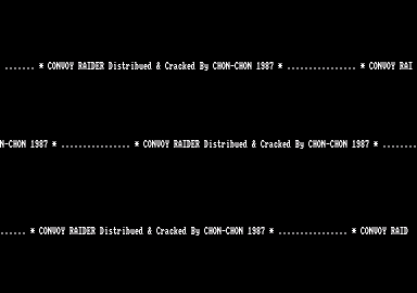 Screenshot of "Convoy Raider" - Crack: Chan-Chan - Published by Gremlin Graphics Software on Amstrad CPC (1987)