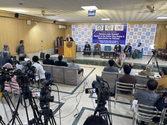 Image representative of APP-GREF-PCJCCI speakers who believe Pakistan must focus economic victory after defeating India militarily. 