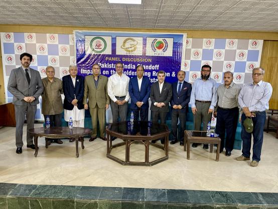 Image representative of APP-GREF-PCJCCI speakers who believe Pakistan must focus economic victory after defeating India militarily. 