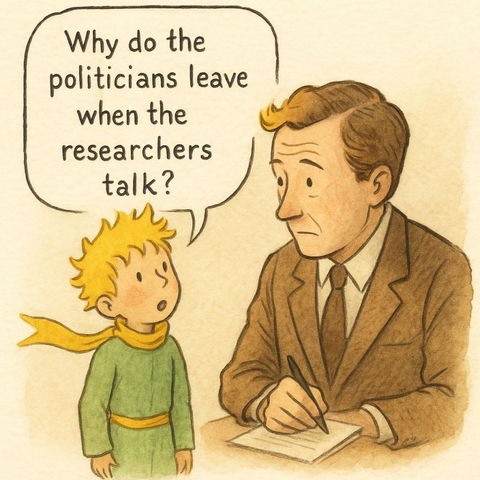 Why do the politicians leave when the a researchers
