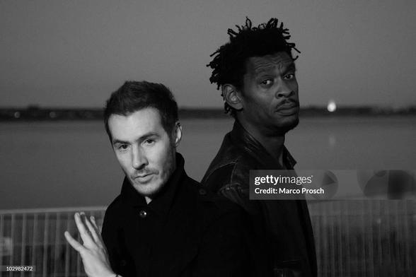 Melt! Festival 2010
GRAEFENHAINICHEN, SAXONY-ANHALT - JULY 18: ***EXCLUSIVE ACCESS*** (EDITORS NOTE: Image has been converted to black and white) British music production duo Massive Attack poses backstage at the Melt! festival in Ferropolis on July 18, 2010 in Graefenhainichen, Germany. (Photo by Marco Prosch/Getty Images)