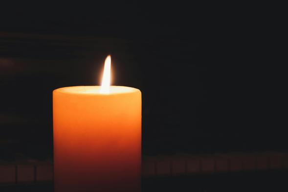 single candle - in the dark

src https://www.pexels.com/photo/lighted-pillar-candle-1871130/