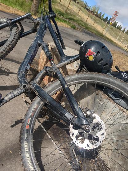 Muddy mountain bike