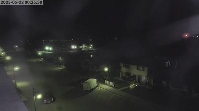 NE view of neighborhood and the BVI ferry dock in Beaver Island that backs up into Lake Michigan. // Image captured at: 2025-05-22 04:26:25 UTC (about 9 min. prior to this post) // Current Temp in Beaver Island: 48.52 F | 9.18 C // Precip: broken clouds // Wind: NNE at 6.912 mph | 11.12 kph // Humidity: 71%