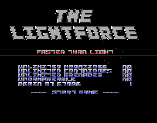 Screenshot of "Operation Wolf" - Trainer (+5): Lightforce (LFC) - Published by Ocean on Commodore Amiga (1988)
