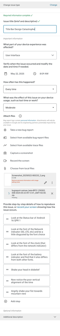 Android Burgreport 