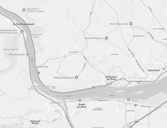 Karte vom Mittelrhein