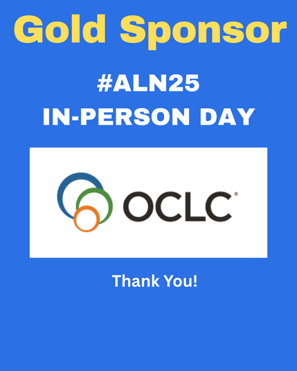 OCLC logo featuring interconnecting circles in blue, green and orange on a white background.