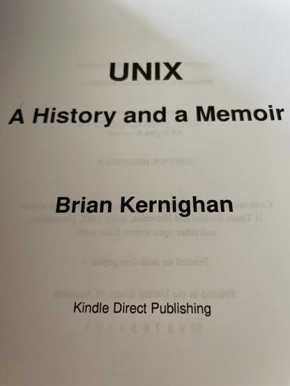 The title page of the book woth title and author repeated, but also including the text “Kindle Direct Publishing”