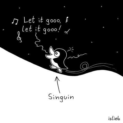 Singuin: Ein singender Pinguin.