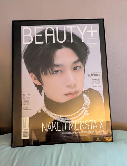 Image shows Hyungwon on the cover of Korean magazine Beauty+.
