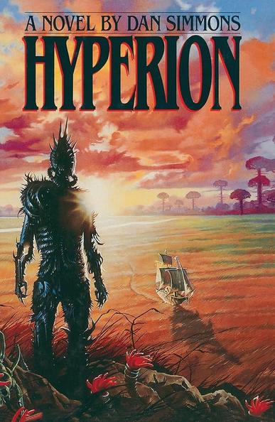 A book cover of "Hyperion" by Dan Simmons.