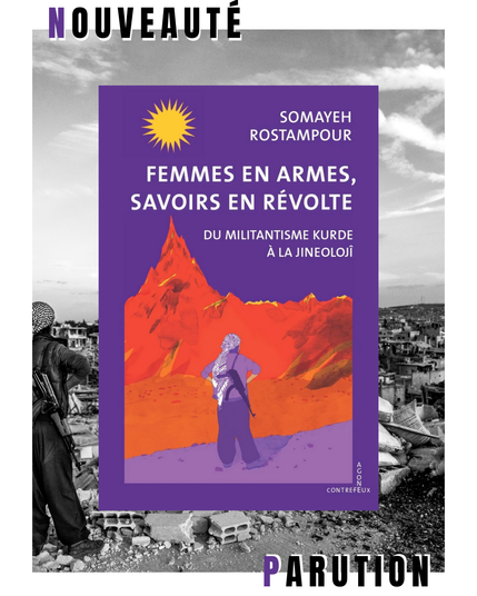 Couverture du livre illustrée par Elsa Klée. Représentant une combattante kurde face à la montagne