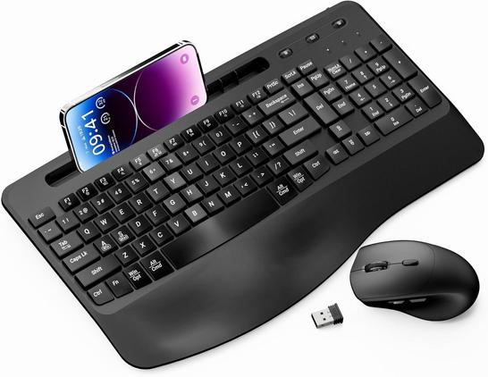Wireless Keyboard and Mouse Ergonomic Combo