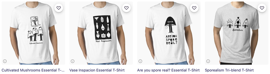 screenshot of tshirts