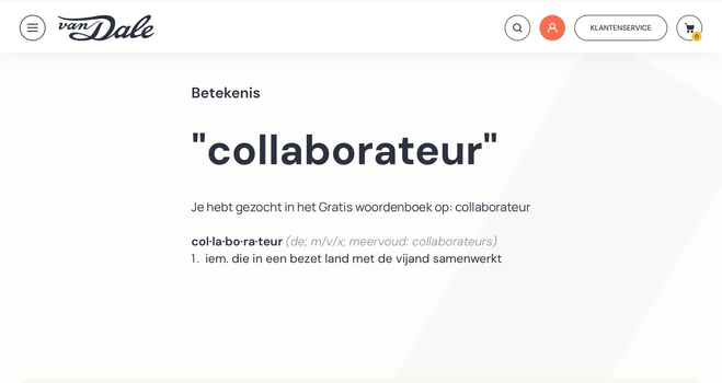 Omschrijving van het woord “collaborateur” 
