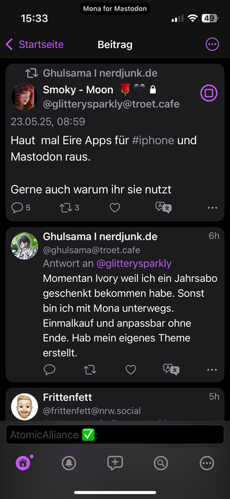 Mona App im Look von Ivory. 🙃