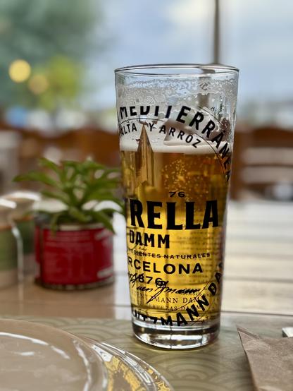 A pint of Estrella lager going down smoothly