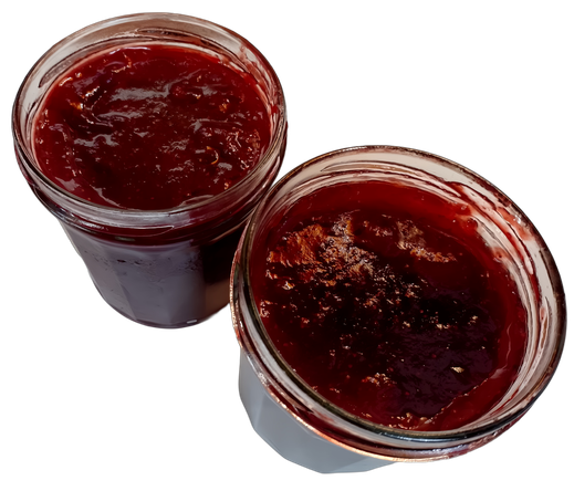 Deux petits pots de confiture.