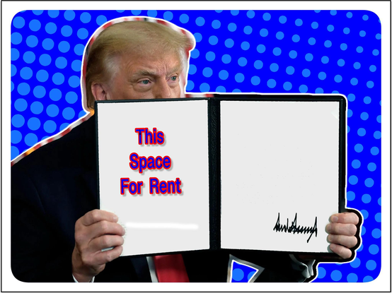 Trump with an executive order, for sale.