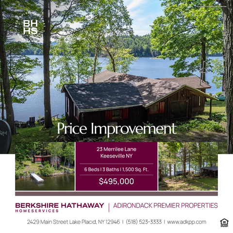 Price Improvement
Augur Lake Cabins In Keeseville