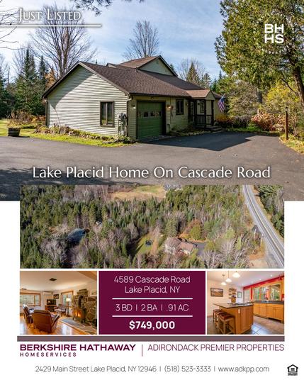 Just Listed
Lake Placid Home On Cascade Road