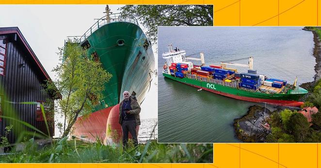 Man Awakened To Giant Ship Crashed In Norway Garden.