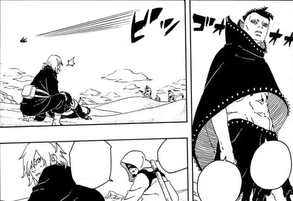 Jura chasing after Boruto from the manga series Boruto: Two Blue Vortex Chapter 22.