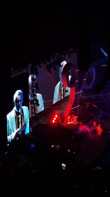 Ian McKellen performing on stage during scissor sisters gig