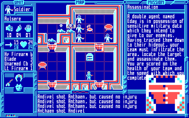 Everyone watches the door closely, expecting Andivel to chase Anthaen through it. An enlarged version of the door is shown in the inset.