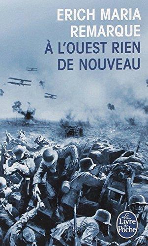 A l'ouest rien de nouveau d'Erich Maria Remarque.

«Quand nous partons, nous ne sommes que de vulgaires soldats, maussades ou de bonne humeur et, quand nous arrivons dans la zone où commence le front, nous sommes devenus des hommes-bêtes...»

Témoignage d'un jeune soldat allemand de la guerre de 1914-1918, À l'ouest rien de nouveau, roman pacifiste, réaliste et bouleversant, connut, dès sa parution en 1928, un succès mondial retentissant qui ne s'est jamais démenti depuis. Il reste l'un des ouvrages les plus forts dans la dénonciation de la monstruosité de la guerre.

En parallèle, Hitler publie depuis 1925 son Mein Kampf...