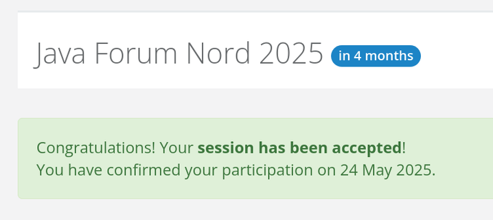 Java Forum Nord 2025
Your session has been accepted!