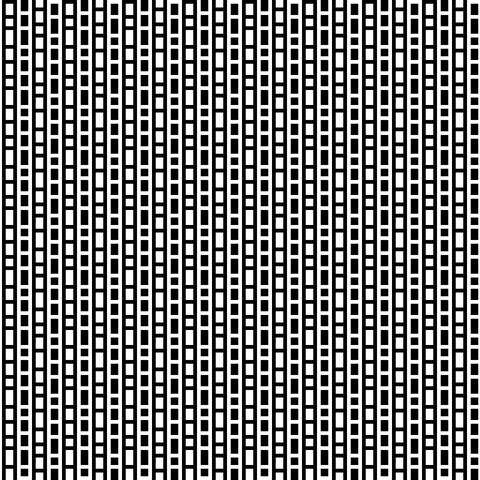 a black and white pattern of vertical stripes are broken into dashed lines that are both difficult to look at and somewhat boring.