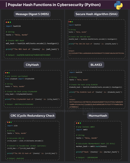 Popular Hash Functions in Cybersecurity (Python) !
