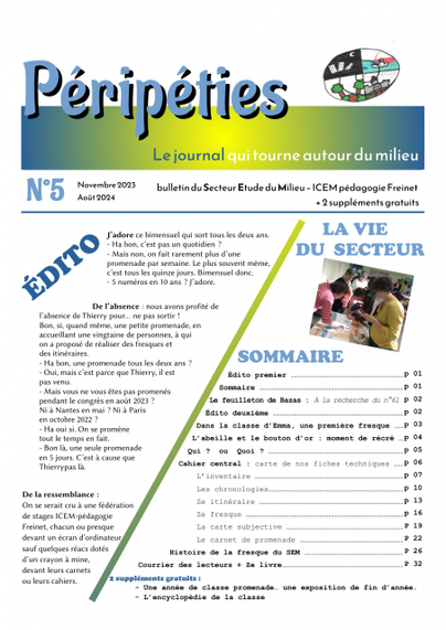 Couverture de Péripétie, le bulletin du secteur étude du milieu de l'ICEM.