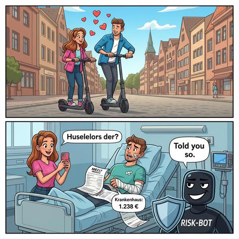 💔 Liebe tut weh. Vor allem ohne Versicherung.
Er wollte sie beeindrucken – stattdessen kam die Krankenhausrechnung.
Und sie? Hat seine Story jetzt als Meme bei Insta hochgeladen. 🫠
Das Happy End? Gibt’s ab 1€/Monat bei Risk-BOT.
Unabhängig, digital, keine Provisionsherzschmerzen.
👾 Sei klüger als dein Ex: Jetzt Mitglied werden bei Risk-BOT und Vorteile sichern
#RiskBOT #InsuranceWithAttitude #GenZFinance #LiebeAberSicher #OPZuzahlungIstUnsexy #InsureYourLove #MemeYourEx #RealityHitsHard #DigitalFirst
