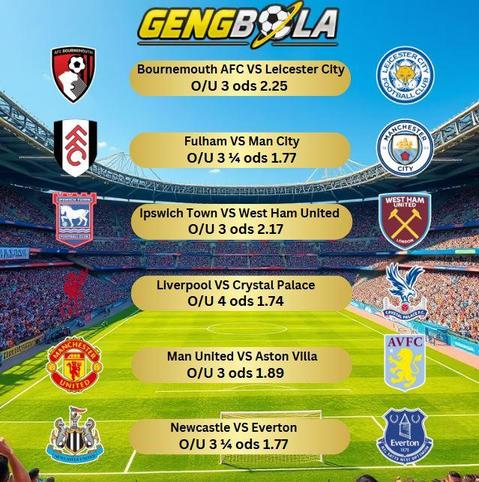GengBola Situs Betting Bola Terpercaya Pasang Taruhan Para Bosku Menang Berapapun Dibayar Prediksi Hari Ini 6 Tim.