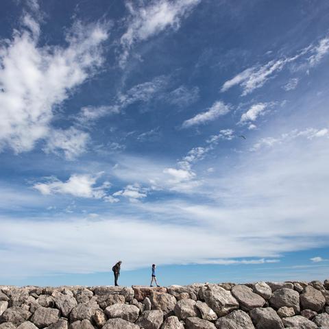 People seems like walking in the sky