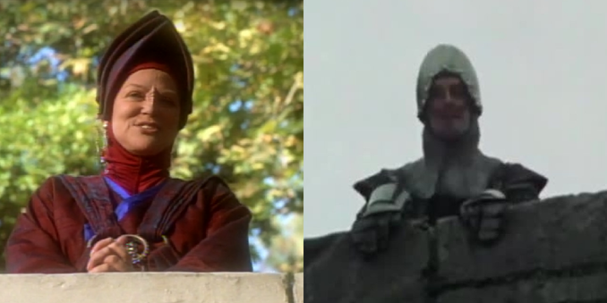 Vedek Winn looking like the French knight from Holy Grail.