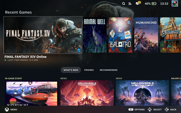 Screenshot of SteamOS on Legion Go