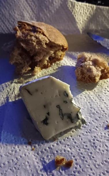 I'm tasting..
Bleu de Gex and walnut bread.