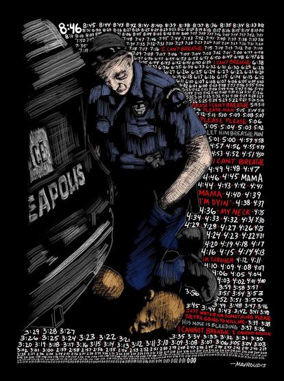 "Depraved Indifference" Portrait of the last few minutes in the life of George Floyd by John Mavroudis zenpop.com