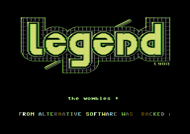 Screenshot of "The Wombles" - Crack: Legend - Trainer: +1 - Published by Alternative Software on Commodore 64 (1990)
