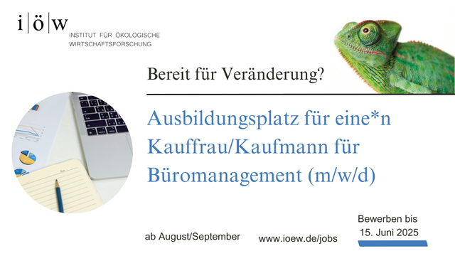Ausbildungsplatz für eine*n Kauffrau/Kaufmann für Büromanagement (m/w/d)
Beginn ab August/September. Bewerben bis zum 15. Juni 2025