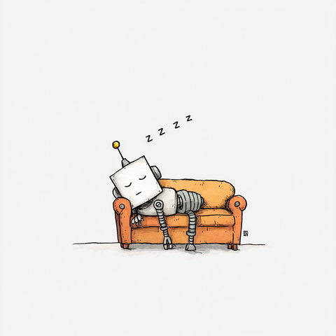 Midjourney Prompt: sleeping robot --v 7