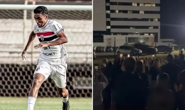 Jogador de futebol, de 19 anos, surpreendeu a todos ao acenar da janela do hospital após ter sido diagnosticado com morte cerebral. Foto: Reprodução/Instagram/Pedro Severino