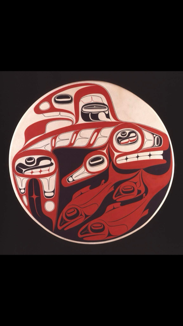 Salmon and Killer Whale drum by artist Robert Davidson.