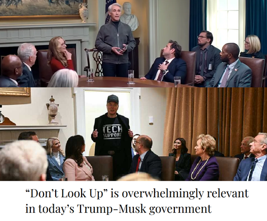 “Don’t Look Up” is overwhelmingly relevant in today’s Trump-Musk government.